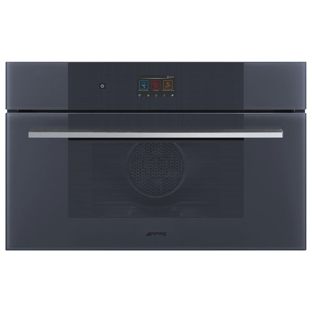 SMEG Linea 30" Single Combi-Microwave Electric Wall Oven in Neptune Grey, , large