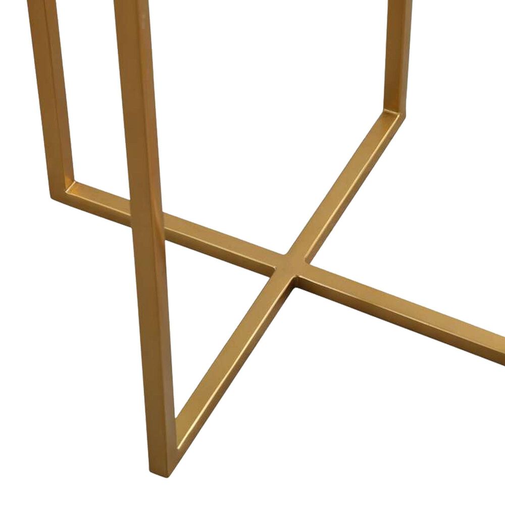 Bassett Mirror Company Marilee Accent Table in Deep Blue and Sleek Brushed Gold, , large