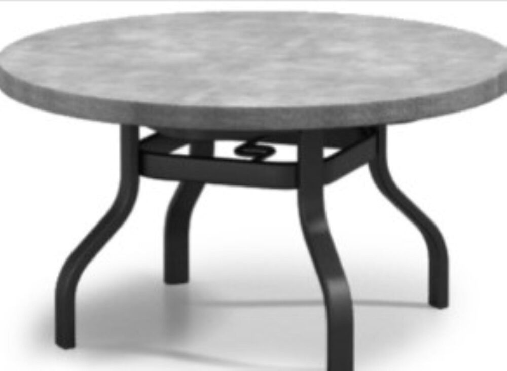 Homecrest Shadow Rock 42" Round Patio Table in Grey, , large