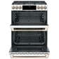 Cafe 30" Slide-In Gas Double Oven with Convection Range in Matte White with Brushed Bronze Handle, , large