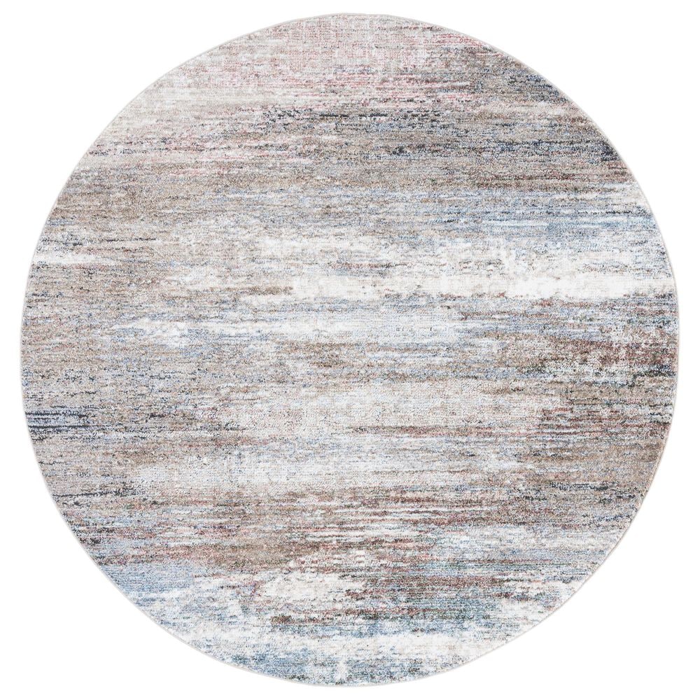Safavieh Jasmine JSM337F 5"3" Round Grey and Blue Area Rug, , large
