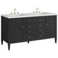 James Martin Vanities Myrrin 60" Double Vanity in Carbon Oak with 3 cm Ethereal Noctis Quartz Top, , large