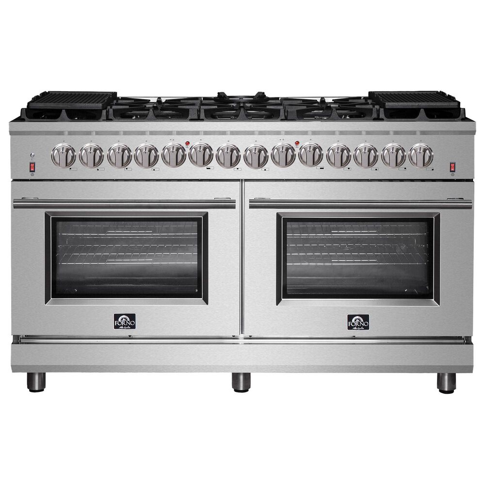 Forno Massimo 60" Freestanding Dual Fuel Range in Stainless Steel, , large