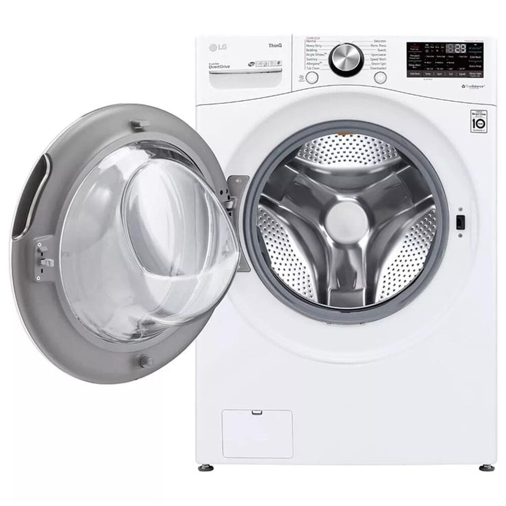 LG 5 Cu. Ft. Front Load Washer and 7.4 Cu. Ft. Electric Dryer Laundry Pair with Pedestals in White, , large