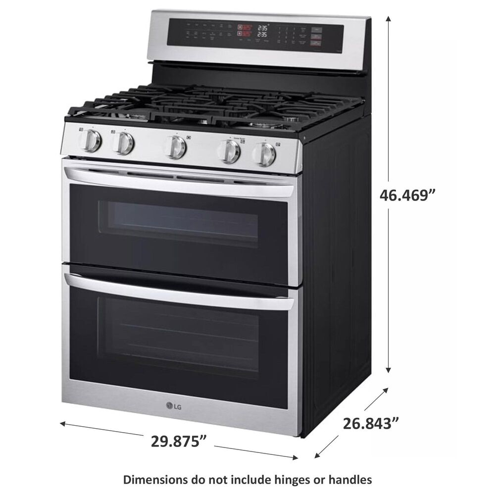 LG 6.9 cu. ft. Smart Gas Double Oven Freestanding Range with ProBake Convection and Air Fry in Stainless Steel, , large