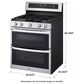 LG 6.9 cu. ft. Smart Gas Double Oven Freestanding Range with ProBake Convection and Air Fry in Stainless Steel, , large