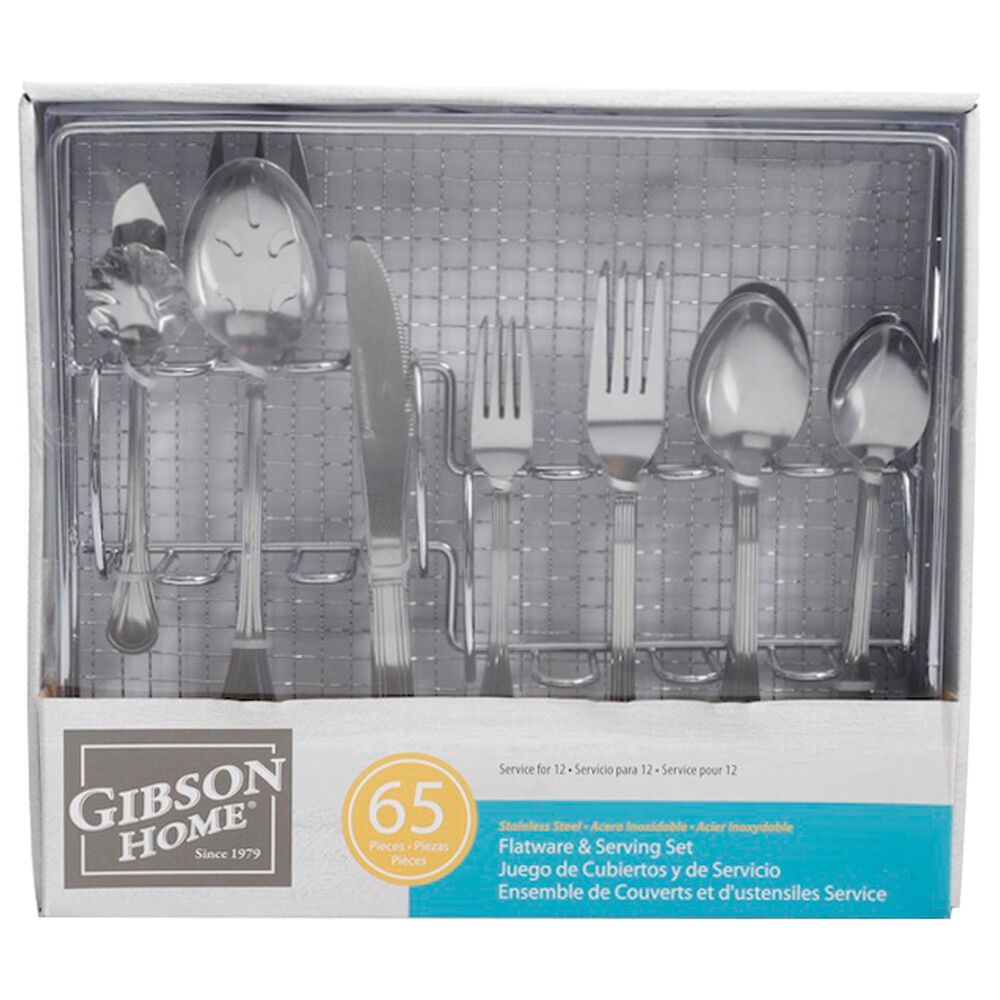 Gibson Home South Bay 65-Piece Flatware Set in Stainless Steel, , large