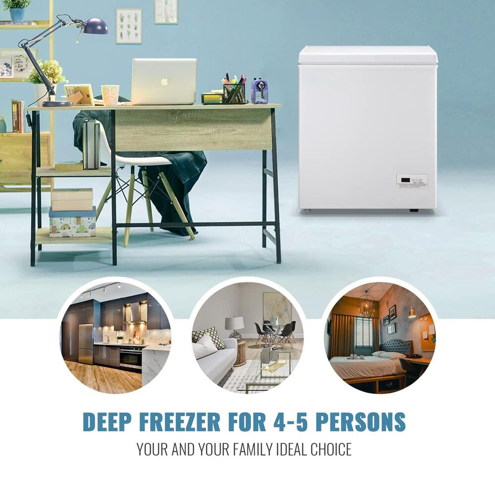 HOMLUX 4 Cu. Ft. 25" Chest Freezer with 2 Removable Baskets in White, , large