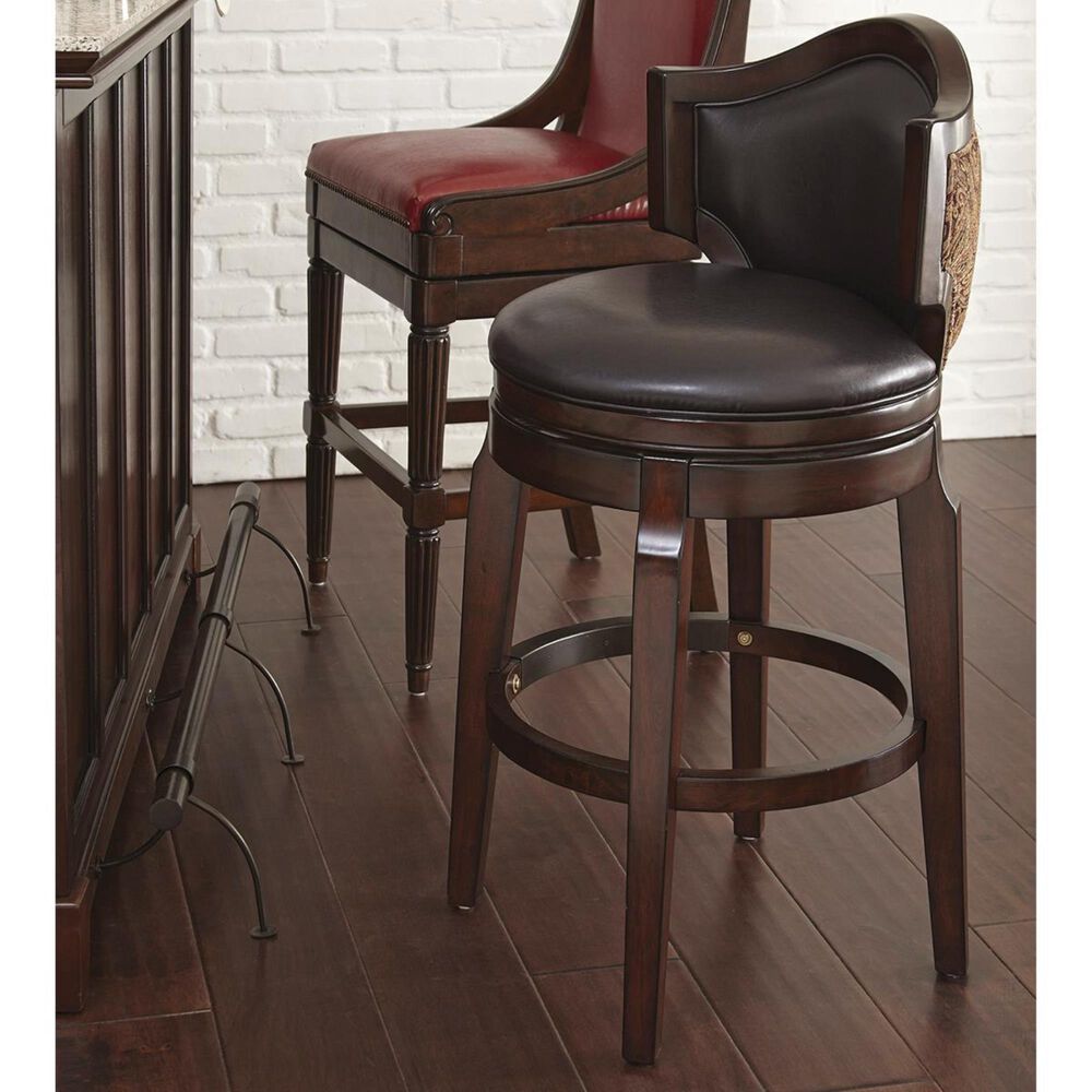 Crystal City Jasper Bar Chair with Black Seat in Brown, , large