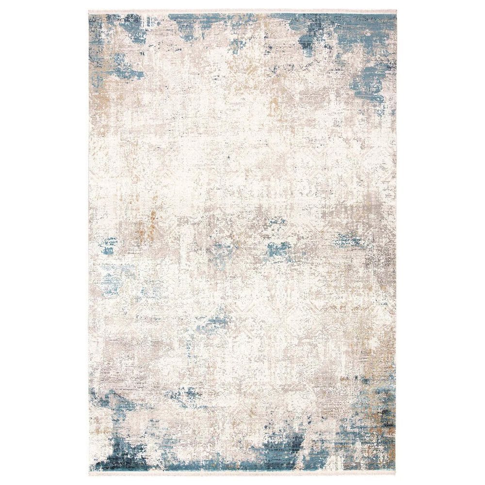 Feizy Cadiz 12" x 18" Ivory and Blue Area Rug, , large