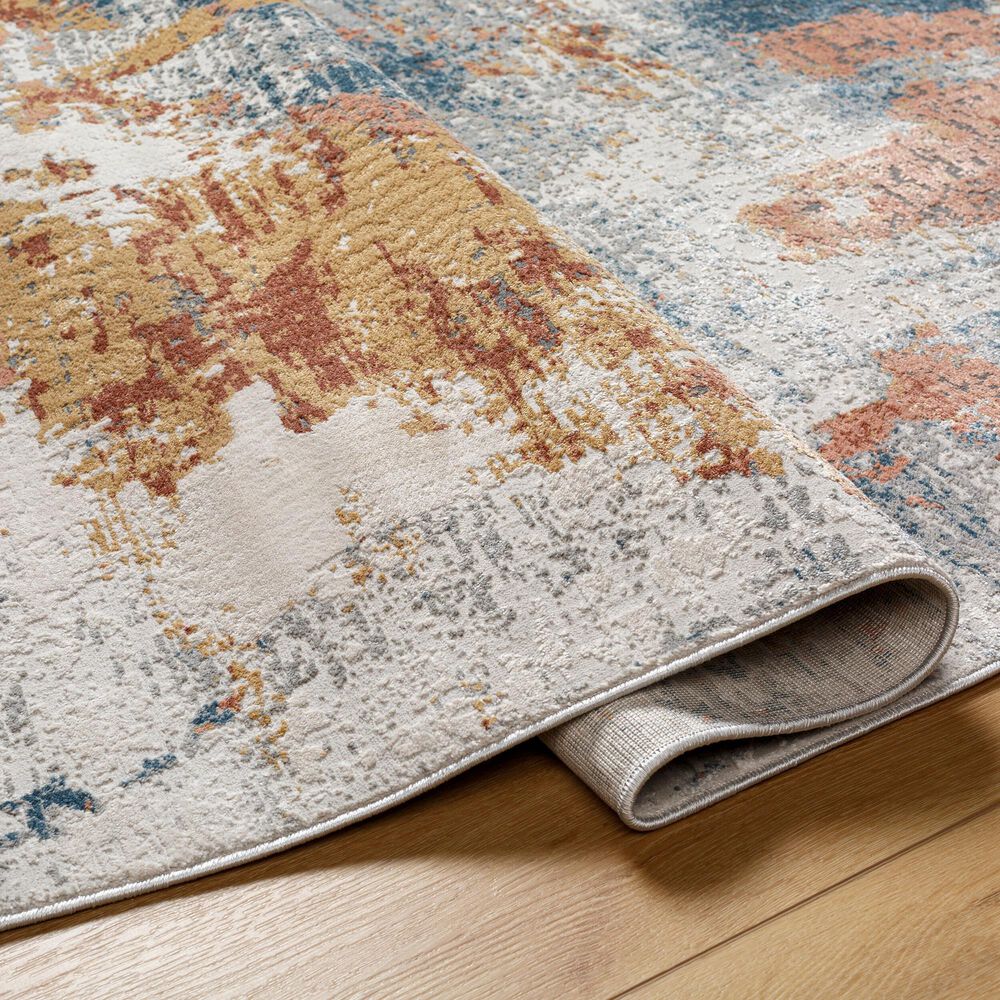 Surya Alpine 2&#39;7&quot; x 7&#39;3&quot; Peach, Blue, Light Gray, Off-White, Charcoal, Medium Gray and Rust Runner, , large