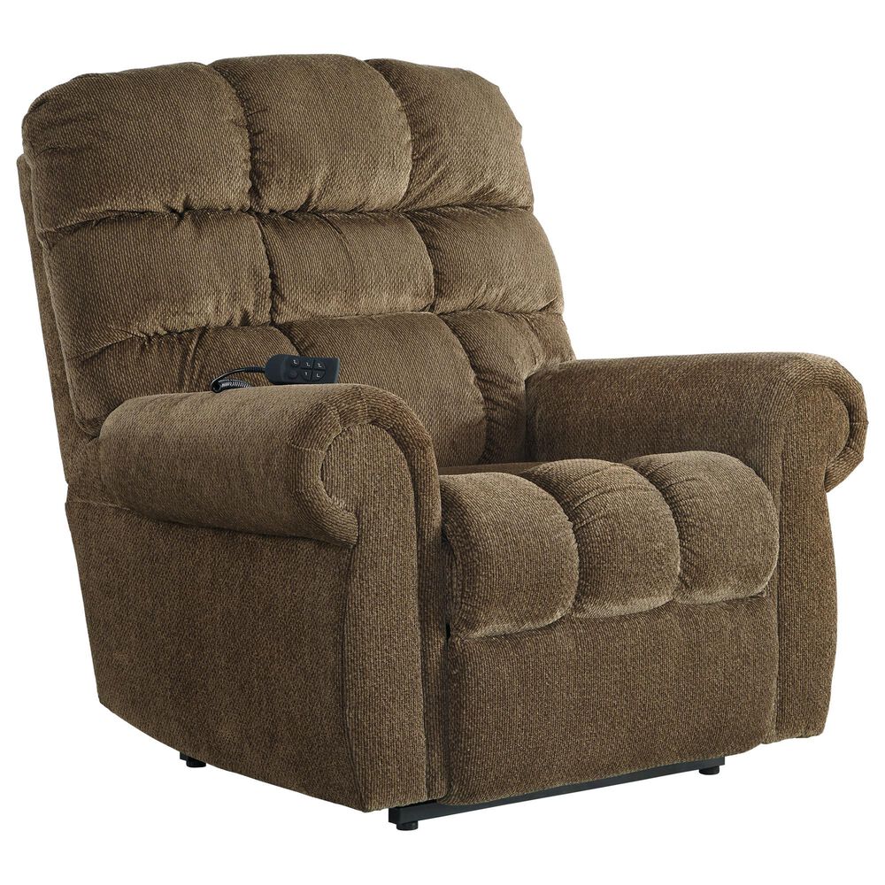 Signature Design by Ashley Ernestine Power Lift Recliner in Truffle, , large