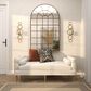 Maple and Jade 25" Stacked Circle Single Indoor/Outdoor Wall Mount Candle Holder in Satin Gold and Clear, , large