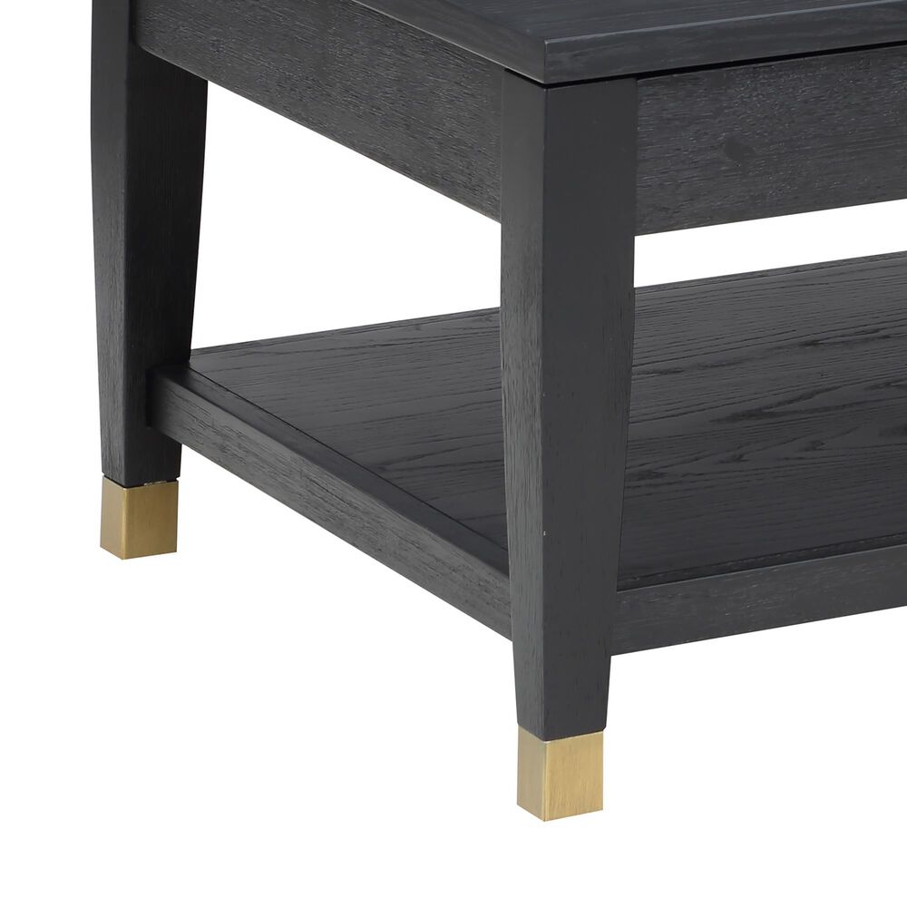 Steve Silver Furniture Yves Lift-Top Cocktail Table in Rubbed Charcoal and Brushed Brass, , large