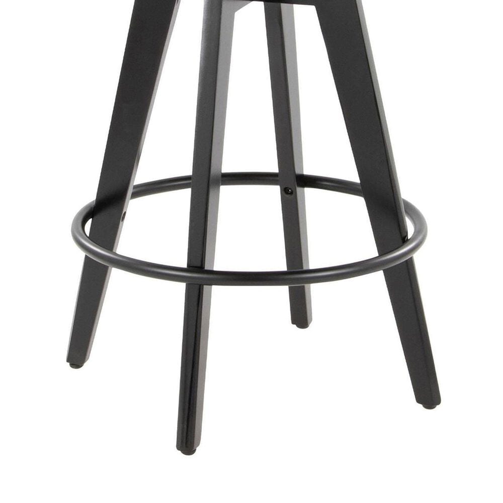 LumiSource Cosmo 26" Swivel Counter Stool with Camel Upholstery in Black (Set of 2), , large