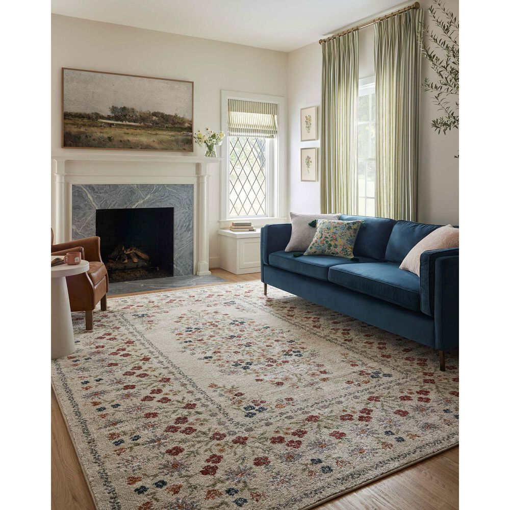 Rifle Paper Co Laurel Eleanor 5&#39;3&quot; x 7&#39;8&quot; Linen Area Rug, , large