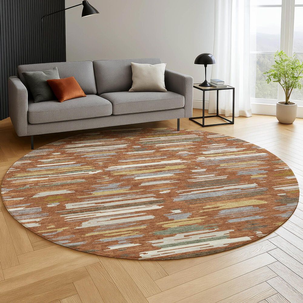 Dalyn Rug Company Kenner KN2 Paprika 8' Round Area Rug, , large