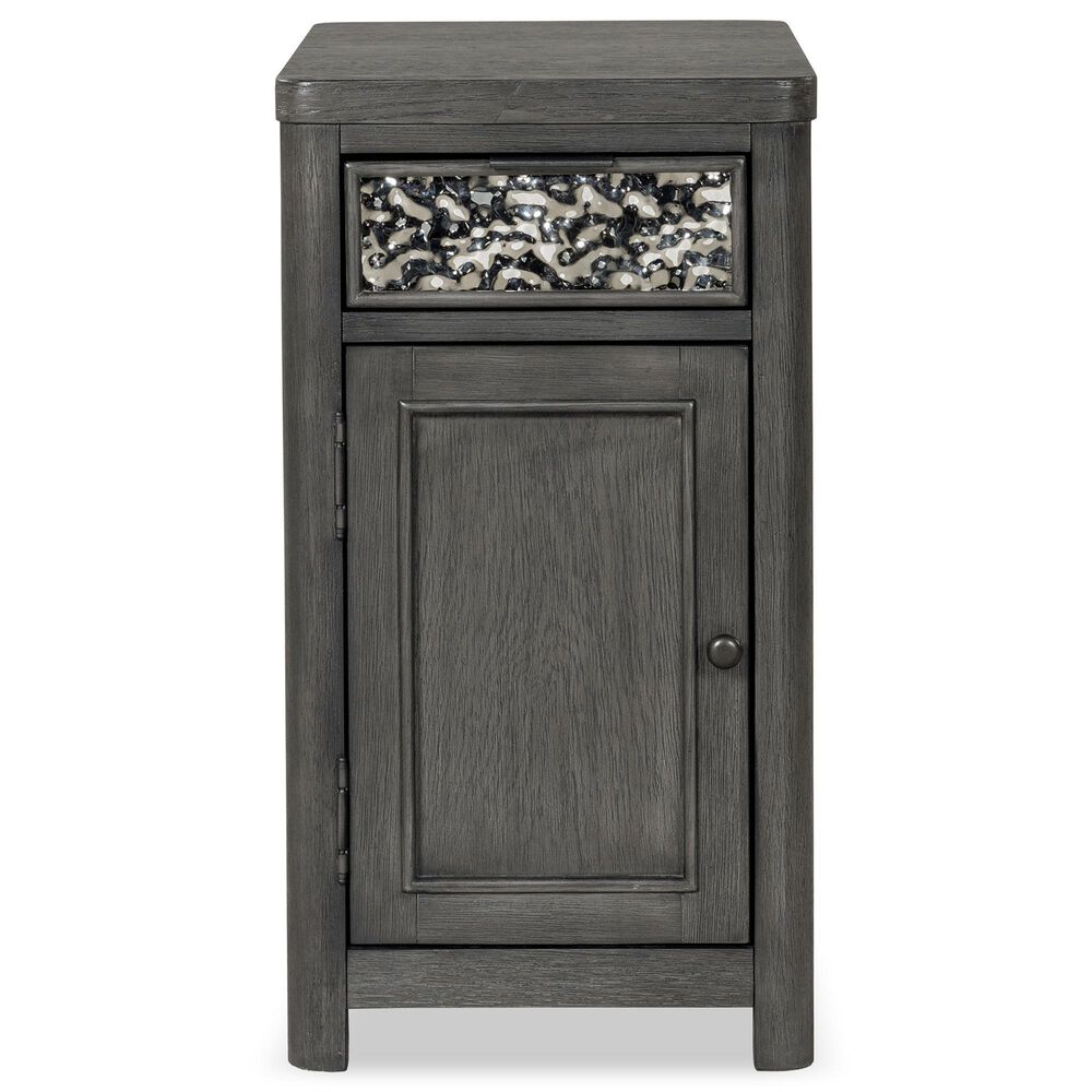Furniture of America Piez Chair Side Table in Ash Gray and Stainless Steel, , large