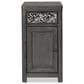 Furniture of America Piez Chair Side Table in Ash Gray and Stainless Steel, , large