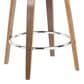 LumiSource Toriano Swivel Counter Stool with Blue Fabric Upholstery in Walnut and Chrome (Set of 2), , large