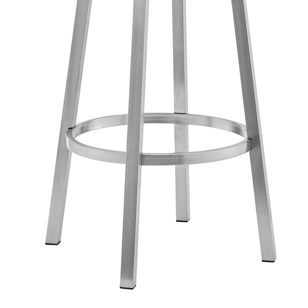 Blue River Lorin 26&quot; Swivel Counter Stool with White Cushion in Stainless Steel, , large