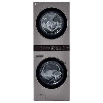 LG WashTower 4.5 Cu. Ft. Washer and 7.4 Cu. Ft. Electric Dryer in Graphite Steel