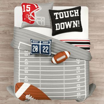 Triangle Home Fashions American Football 5-Piece Full/Queen Quilt Set in Gray, , large