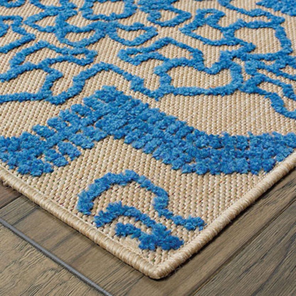 Oriental Weavers Cayman 2541M 9&#39;10&quot; x 12&#39;10&quot; Sand and Blue Area Rug, , large