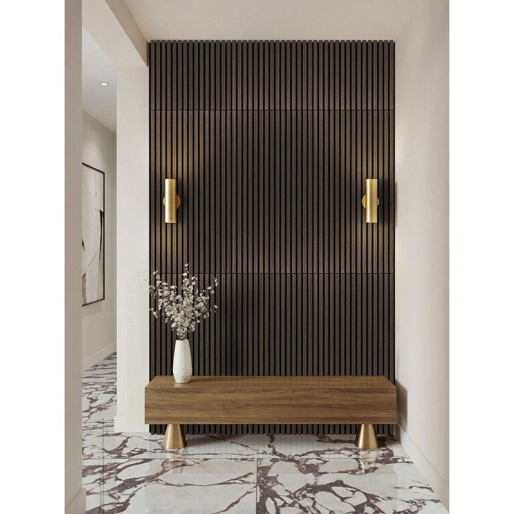 MS International Acoustic Wood Slat Espresso 24" x 48" Wall Panels, , large