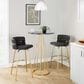 LumiSource Canary Bar Table in Gold Metal and Black Wood, , large