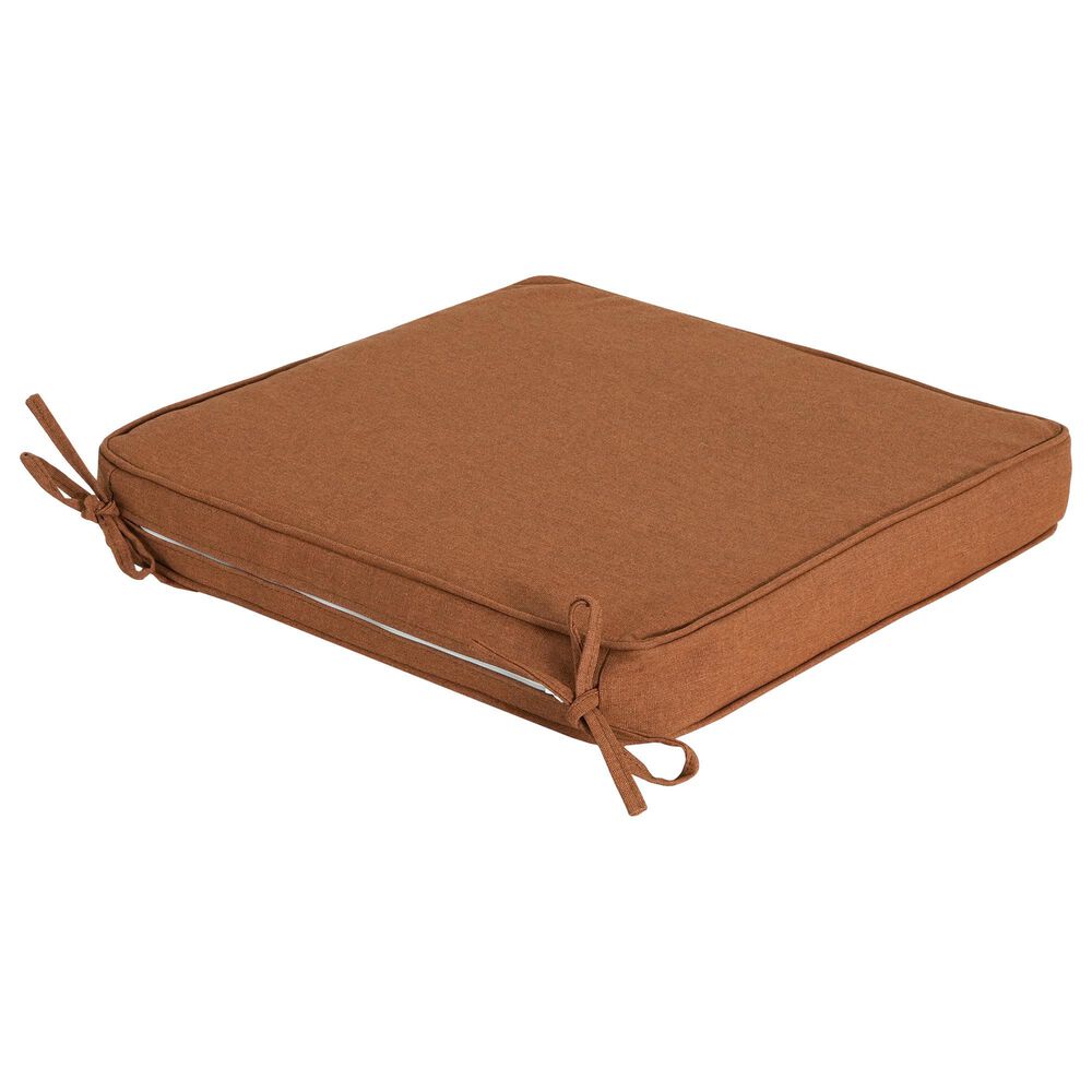 Hearth and Haven Noah19" x 19" Outdoor Dining Chair Cushion with Water-Repellent Fabric and Secure Ties in Orange, , large