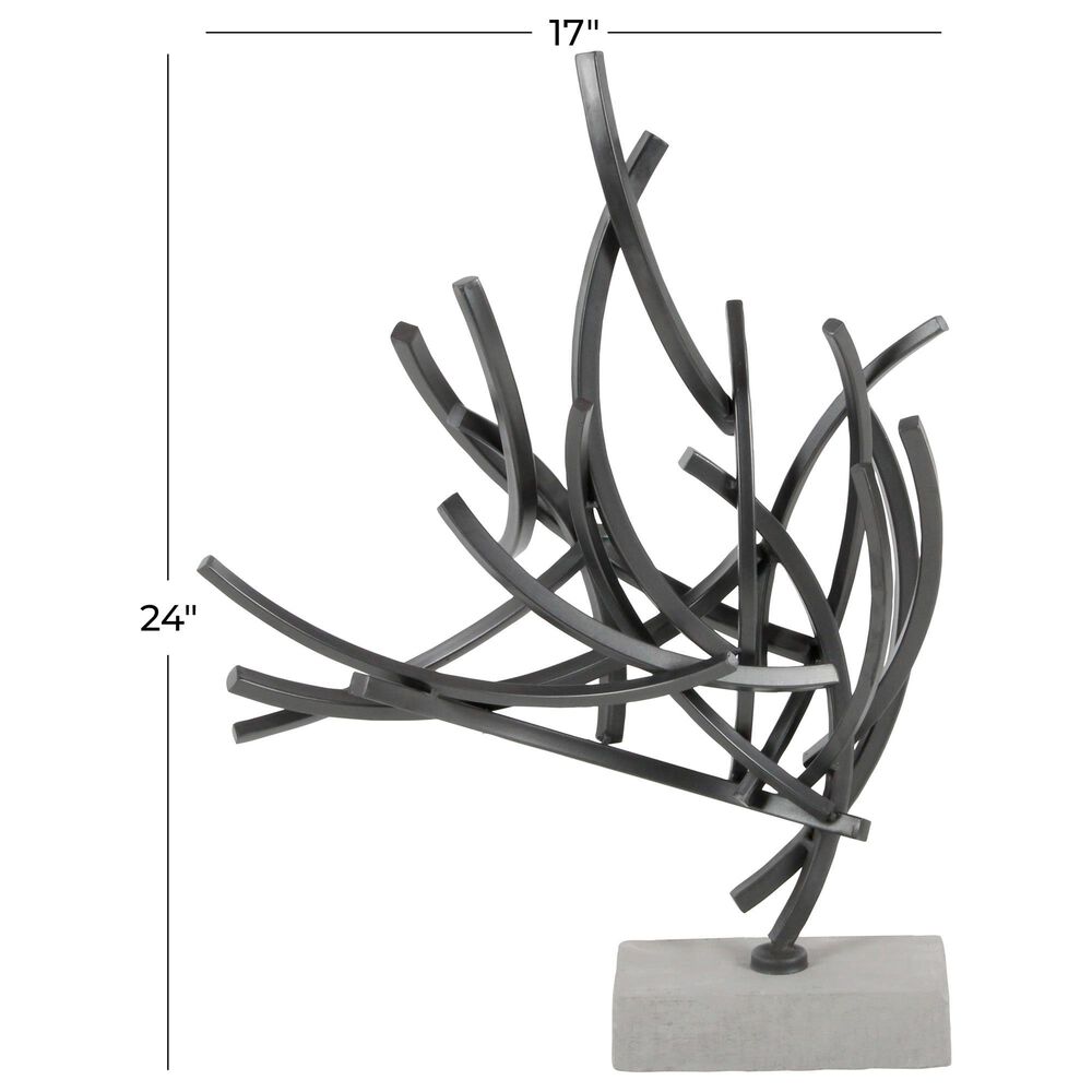 Maple and Jade 24&quot; x 17&quot; Abstract Bar Sculpture in Dark Silver and Grayish-White, , large