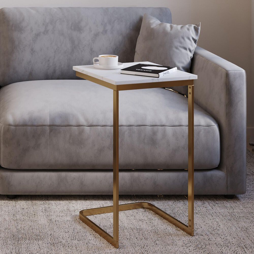 Timberlake C-Table in Gold and White, , large