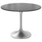 Leisuremod LeisureMod Verve Collection 36 Round Dining Table, Brushed Chrome Base with Sintered Stone Black Top, , large