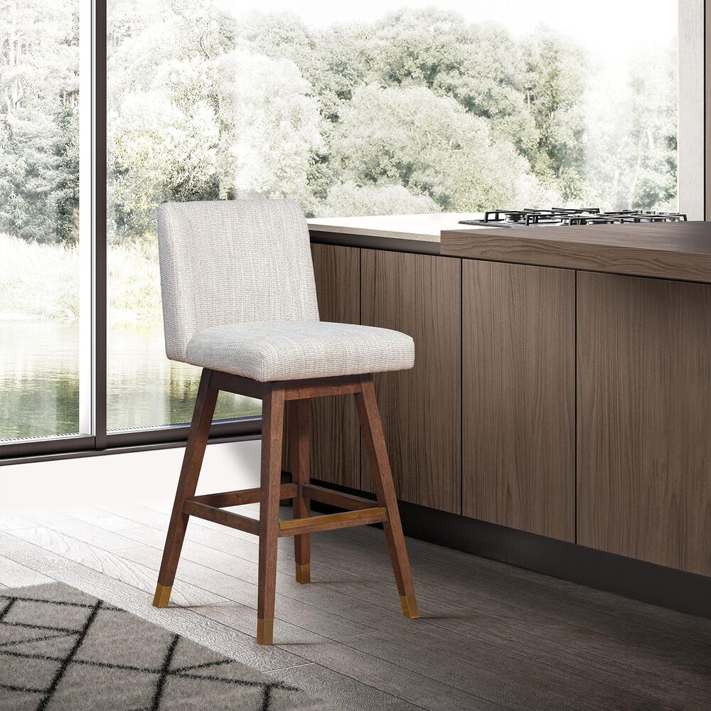 Blue River Basila Swivel Barstool in Beige, , large