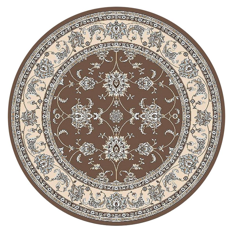 Radici USA Pisa 1780 7'10" Round Brown Area Rug, , large