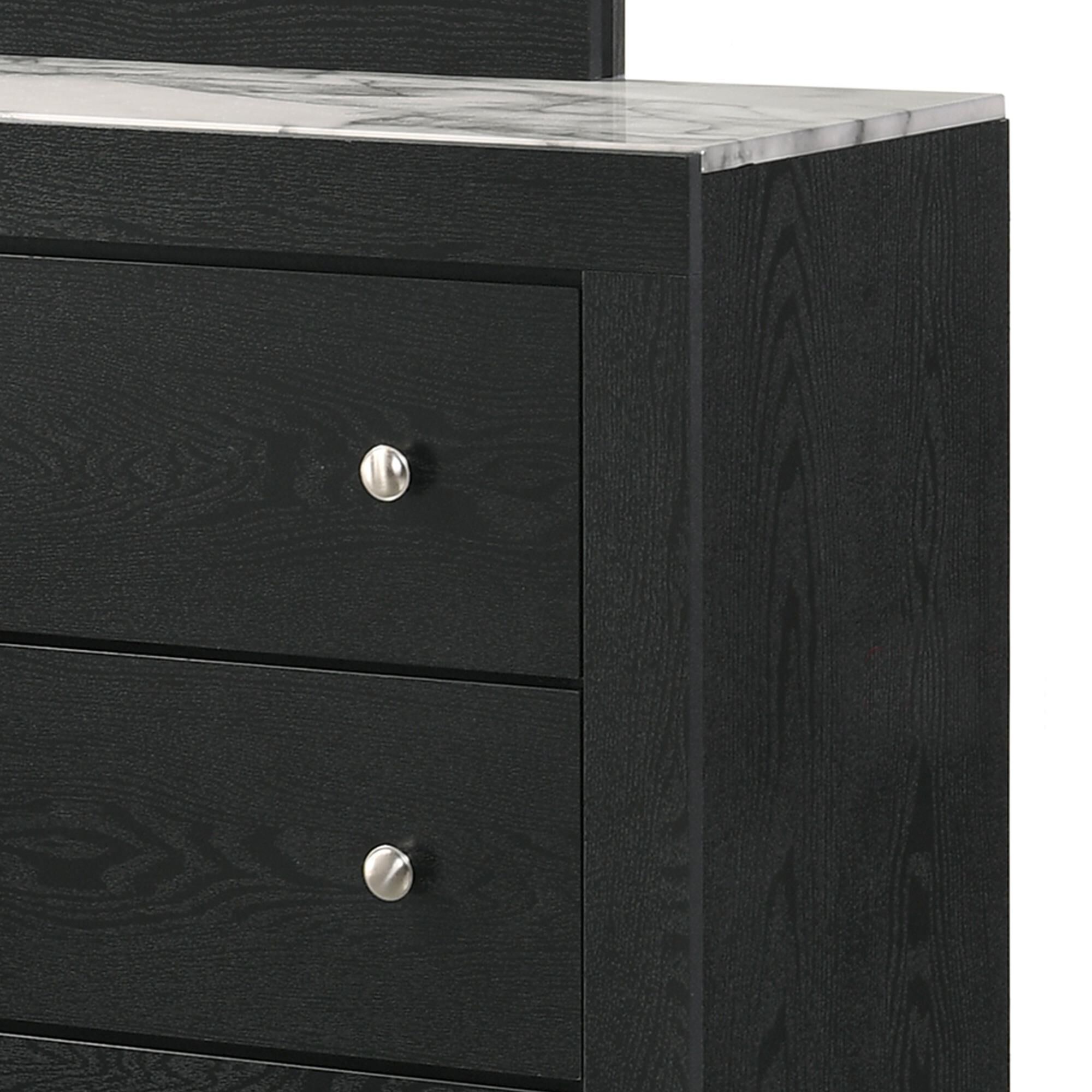 A Night In Texas 4枚セット Crown Mark Cadence 4-Piece Queen Bedroom Set in Black and White