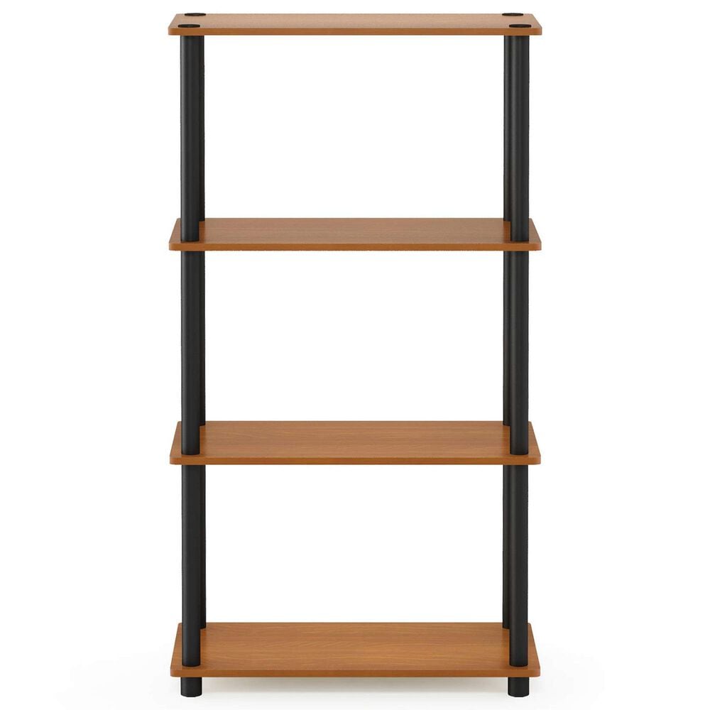 HOMLUX Turn-N-Tube 4-Tier Multipurpose Shelf Display Rack in Light Cherry and Black, , large