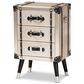 Baxton Studio Dilan 3-Drawer End Table in Antique Silver and Black, , large