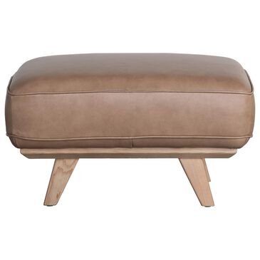 Interlochen Small Leather Ottoman in Sand, , large