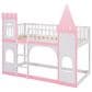 Hearth and Haven Twin over Twin Castle Bunk Bed in Pink, , large