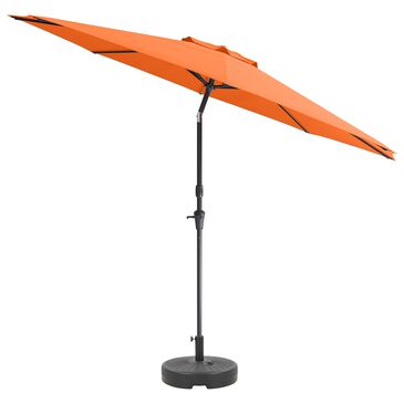CorLiving 10" Orange Market Umbrella with Black Base, , large