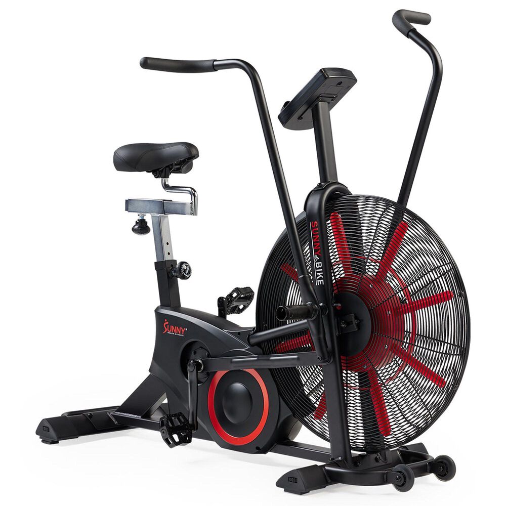 Sunny Health & Fitness Tornado Smart Premium Air Resistance Exercise Bike in Black and Red, , large