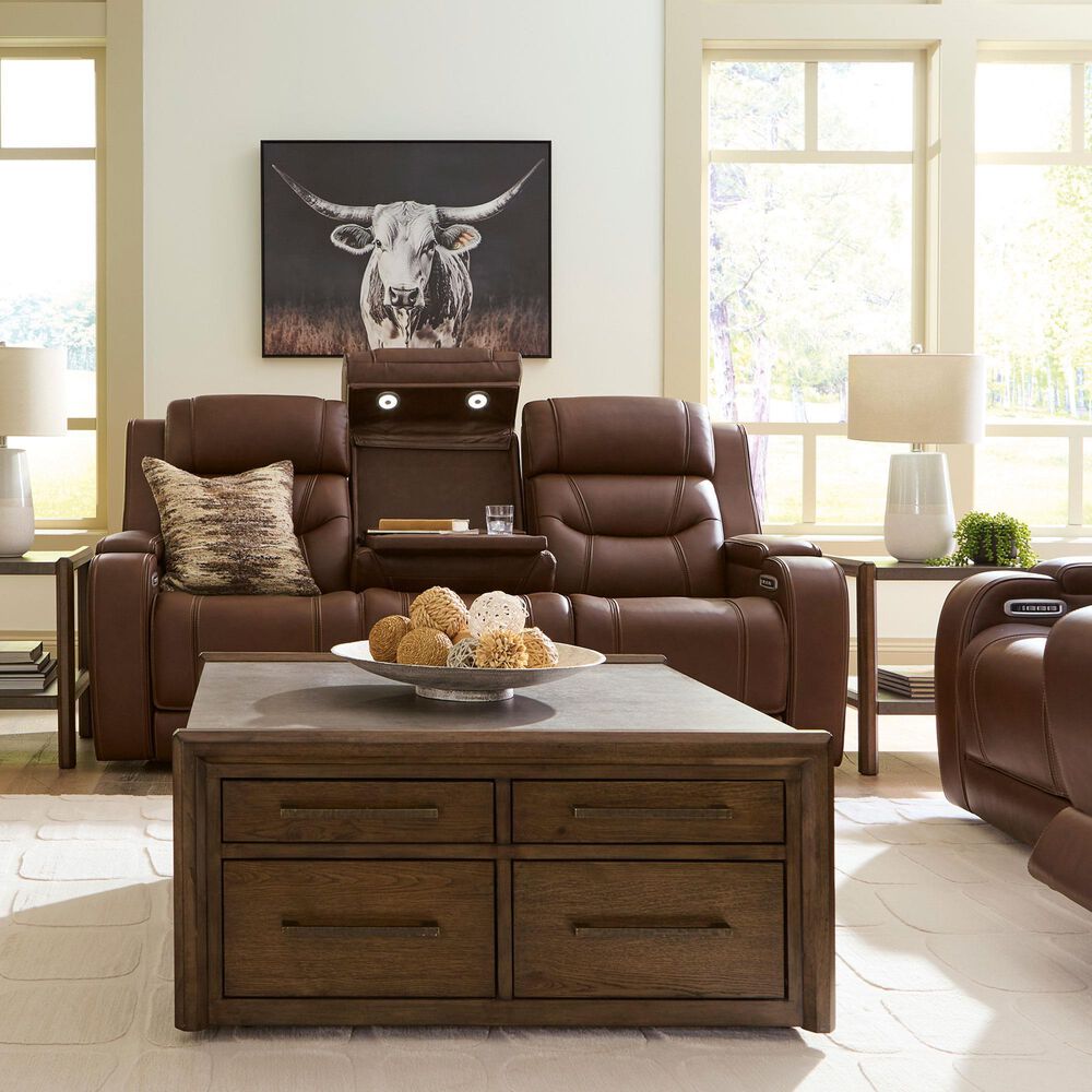 Ashley Knightington Power Reclining Sofa in Brown, , large