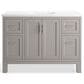 Kohler Quo 48" Single Bathroom Vanity in Mohair Grey with 3 cm Pure White Quartz Top and Oval Sink, , large
