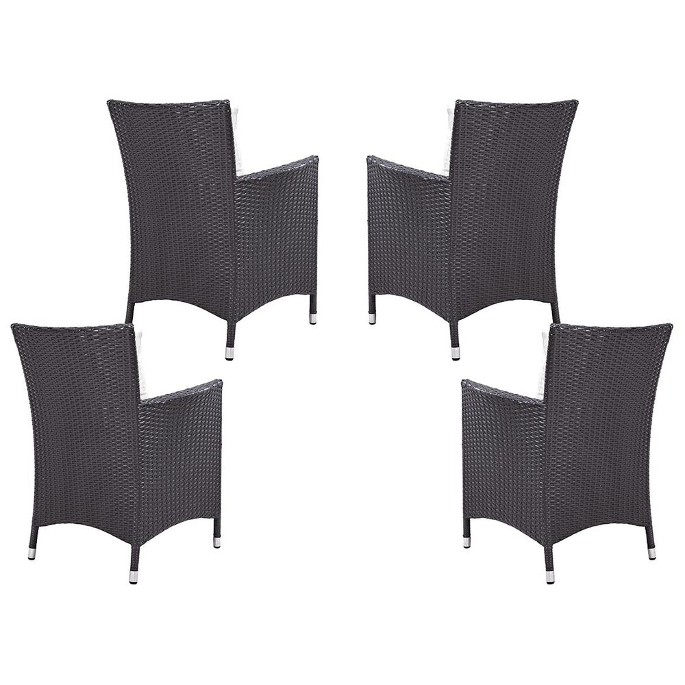 Modway Convene Outdoor Patio Dining Chairs in Espresso and White Set