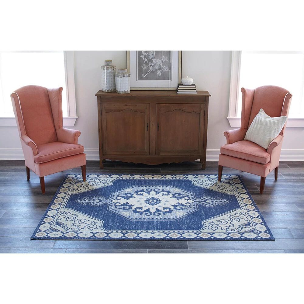 Momeni Anatolia 3&#39;3&quot; x 5&#39; Navy Area Rug, , large