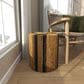 Maple and Jade Banana Leaf Drum Linear Wrapped End Table in Brown and Navy Blue, , large