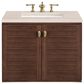James Martin Vanities Amberly 30" Single Bathroom Vanity in Walnut with 3 cm Eternal Marfil Quartz Top and Rectangular Sink, , large