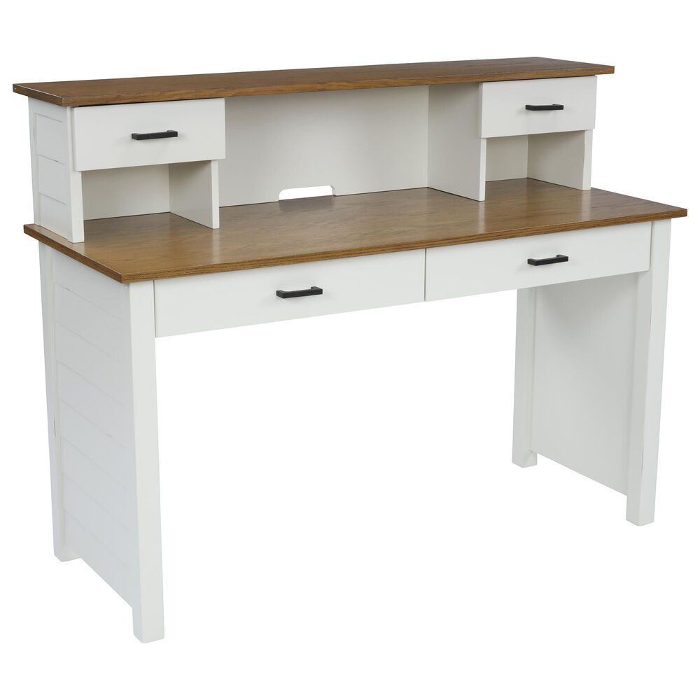 Homestyles Portsmouth Desk with Hutch in White, , large